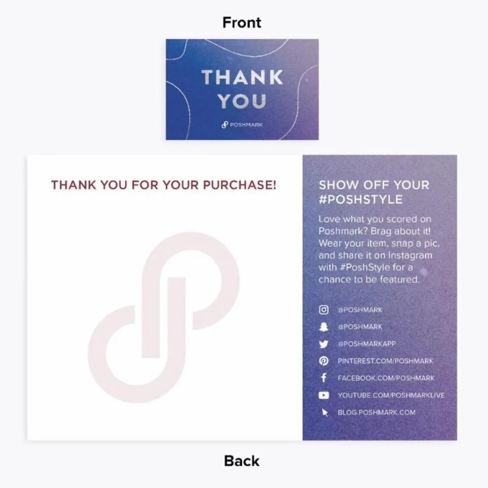 Poshmark Thank You Cards & Stickers bundle 🆕